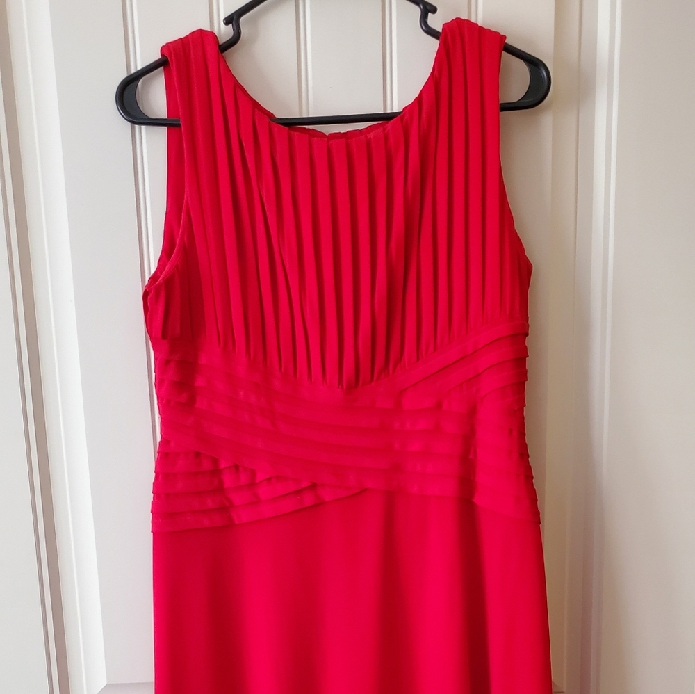 Red dress.
